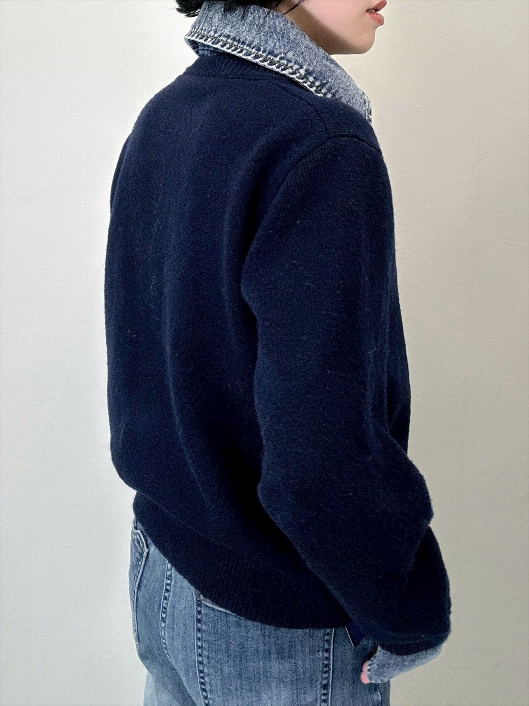 with denim fabric knit