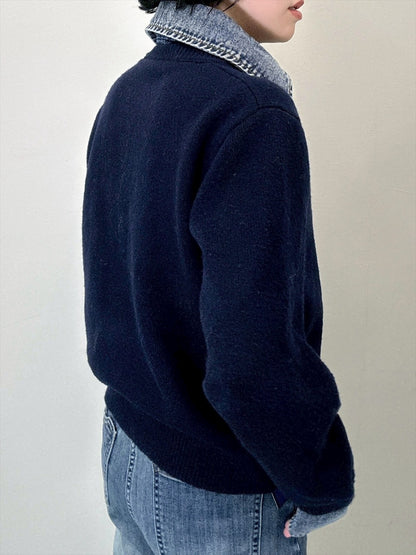 with denim fabric knit