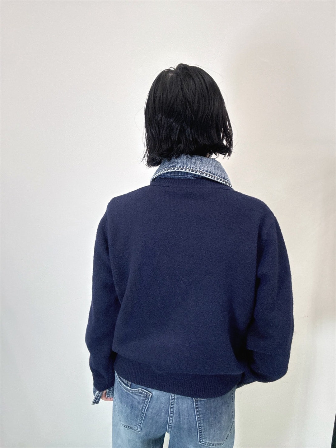 with denim fabric knit