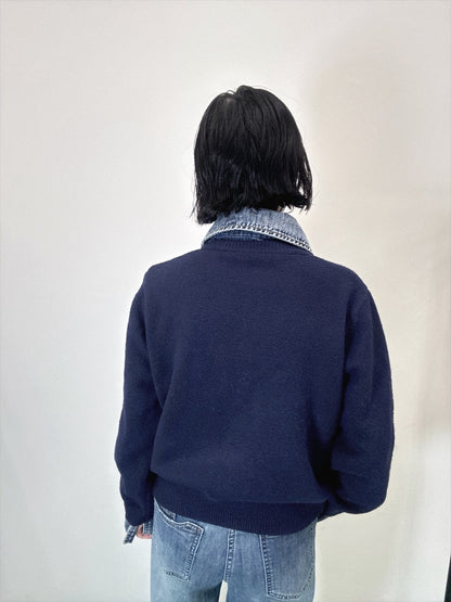 with denim fabric knit