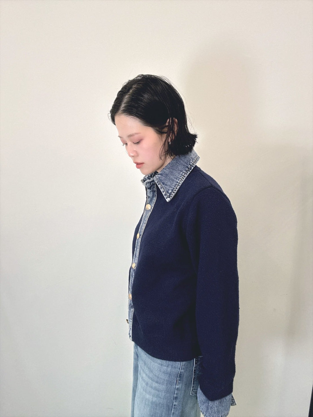 with denim fabric knit