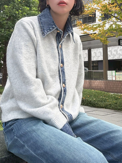 with denim fabric knit