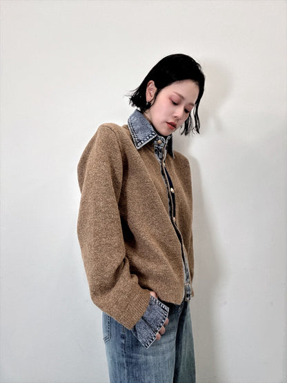 with denim fabric knit