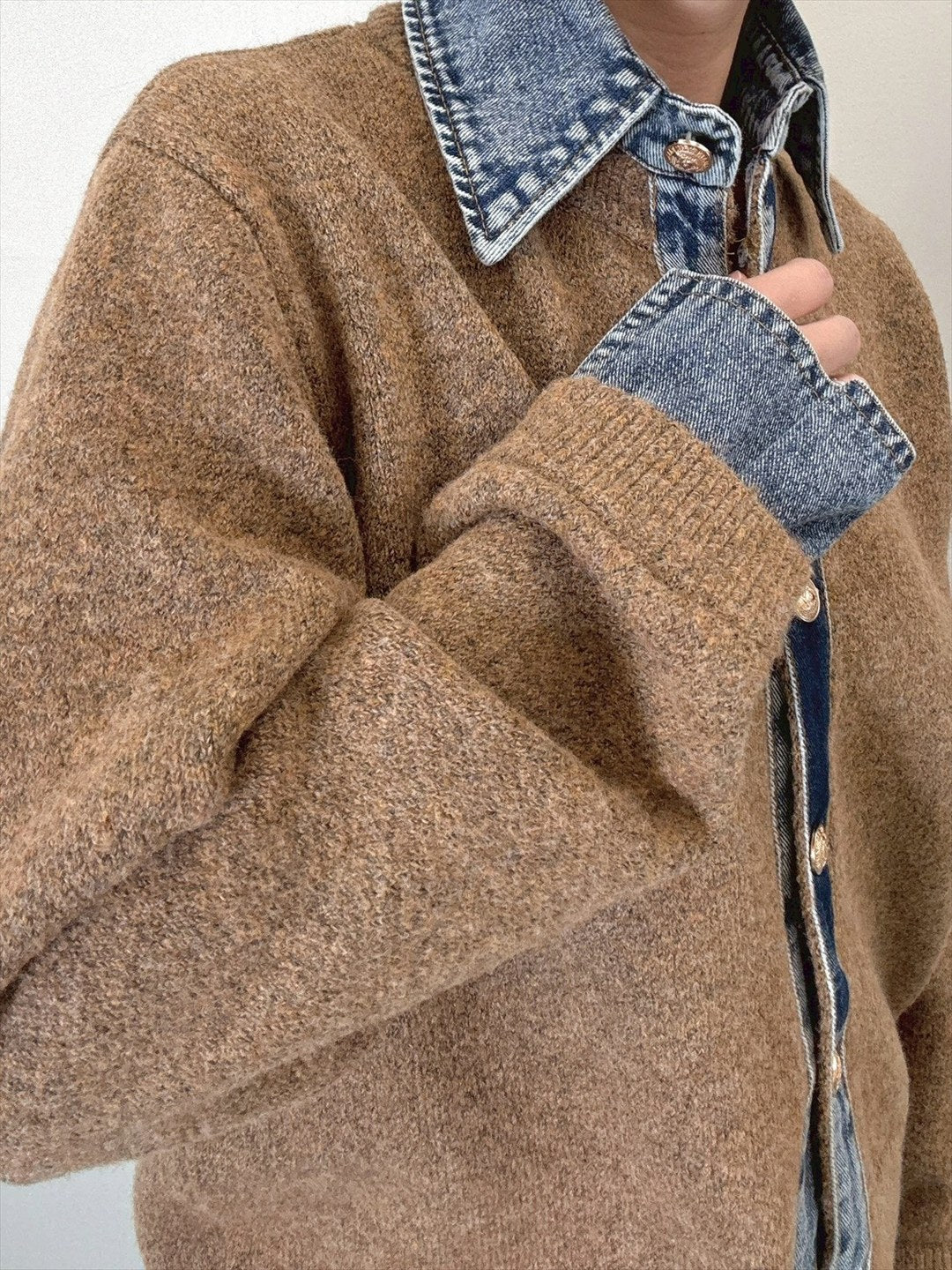 with denim fabric knit