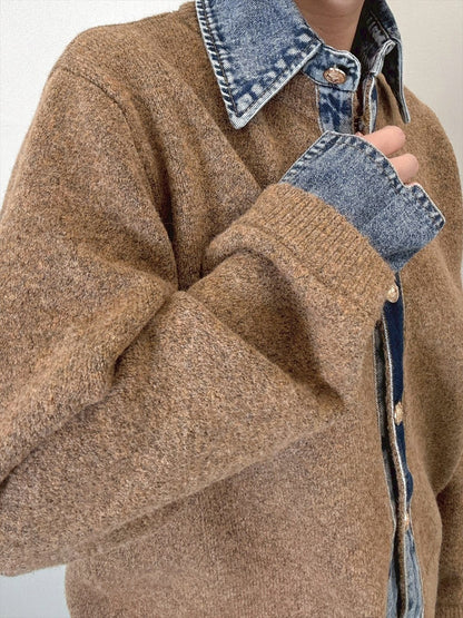 with denim fabric knit