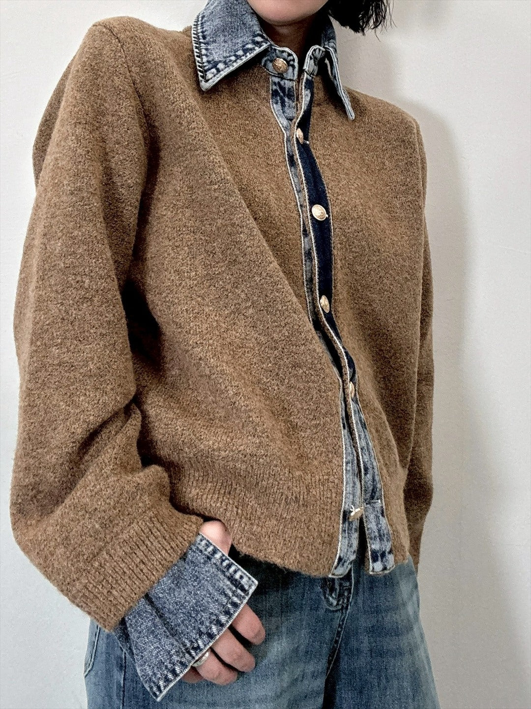 with denim fabric knit