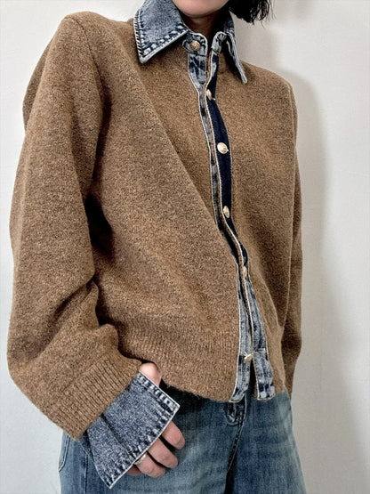 with denim fabric knit