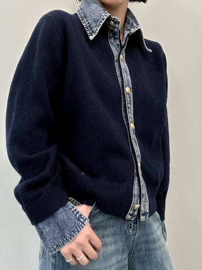 with denim fabric knit