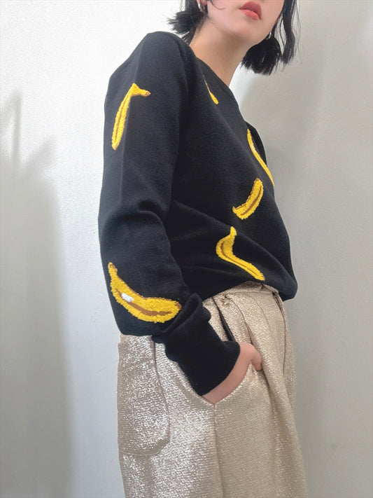 banana embroidery knit