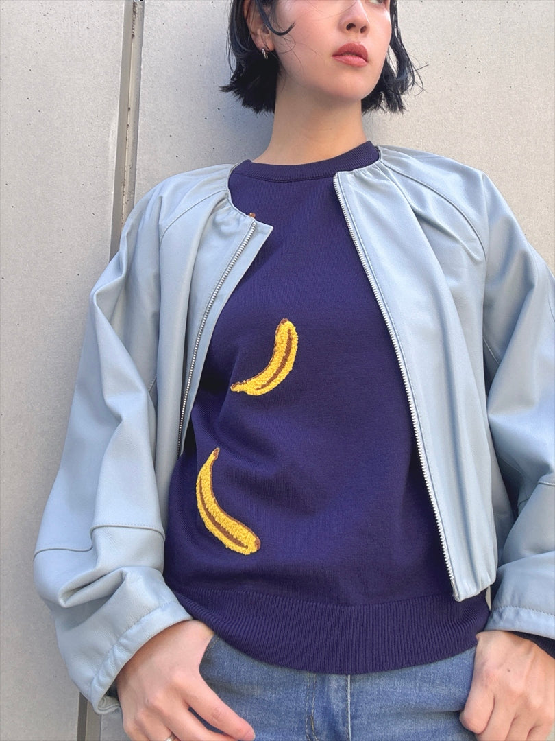 banana embroidery knit
