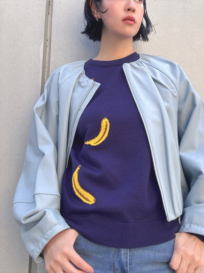 banana embroidery knit