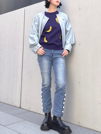 banana embroidery knit