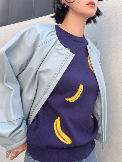 banana embroidery knit