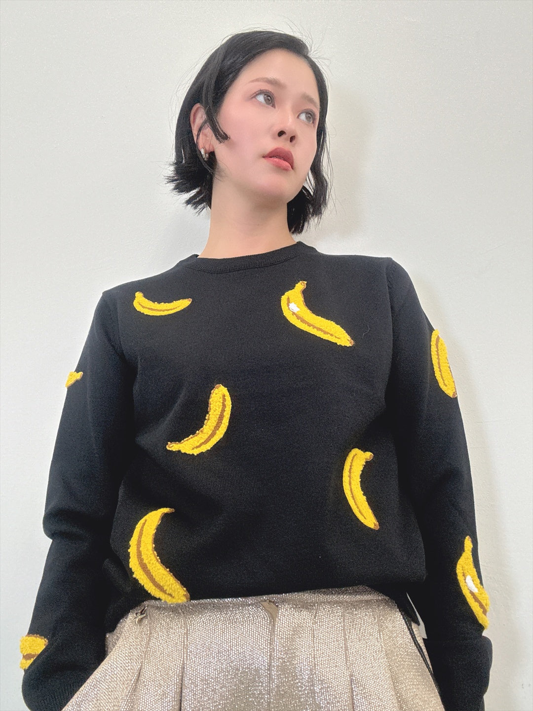 banana embroidery knit