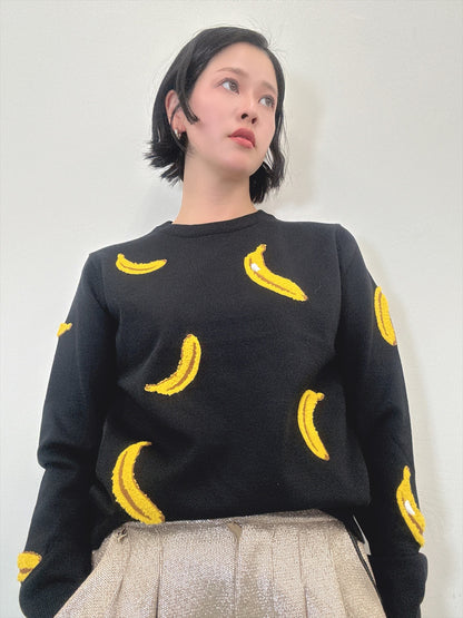 banana embroidery knit