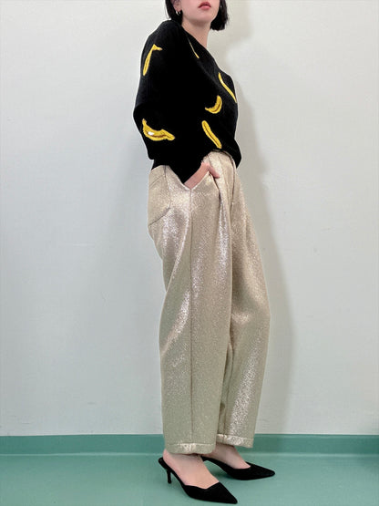 banana embroidery knit