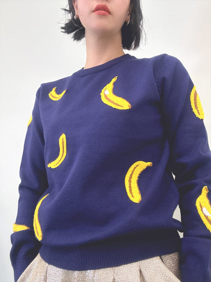 banana embroidery knit