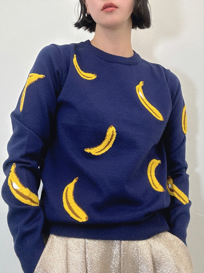 banana embroidery knit