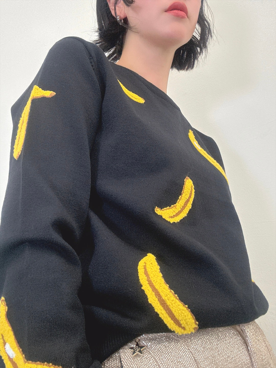 banana embroidery knit