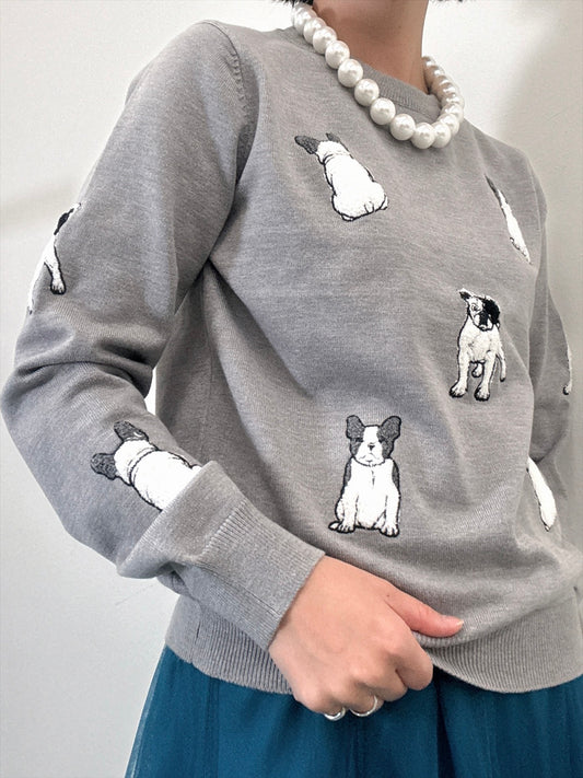 boston terrier knit