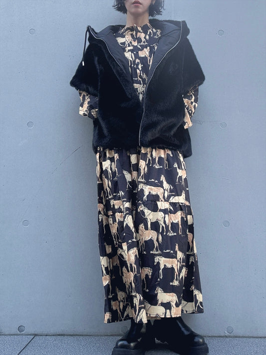 horse pattern tered one piece