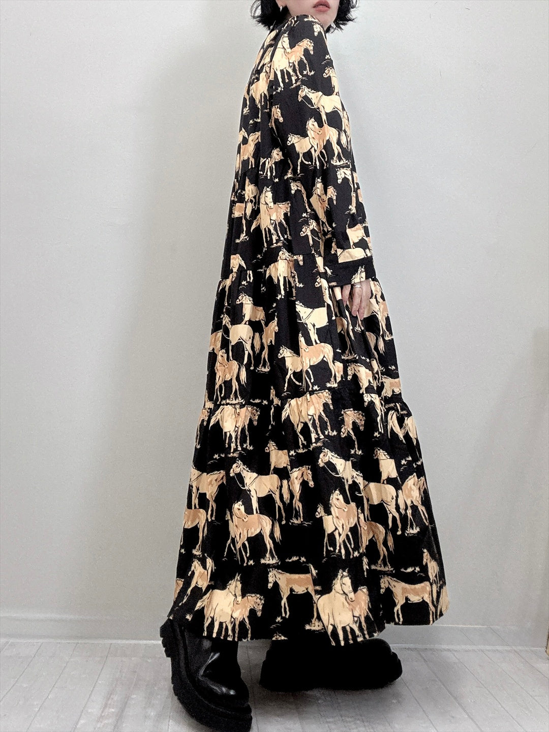 horse pattern tered one piece