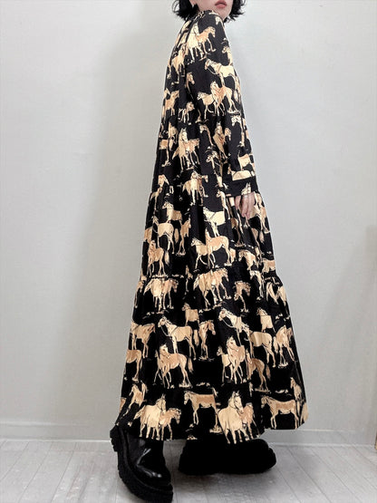 horse pattern tered one piece