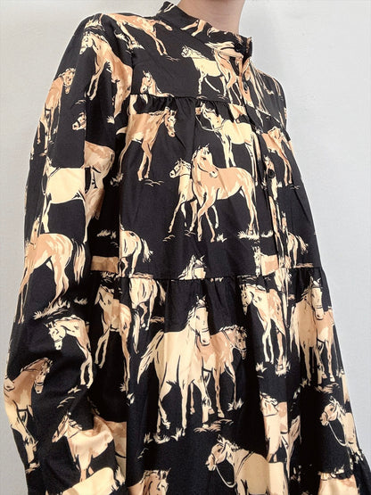 horse pattern tered one piece