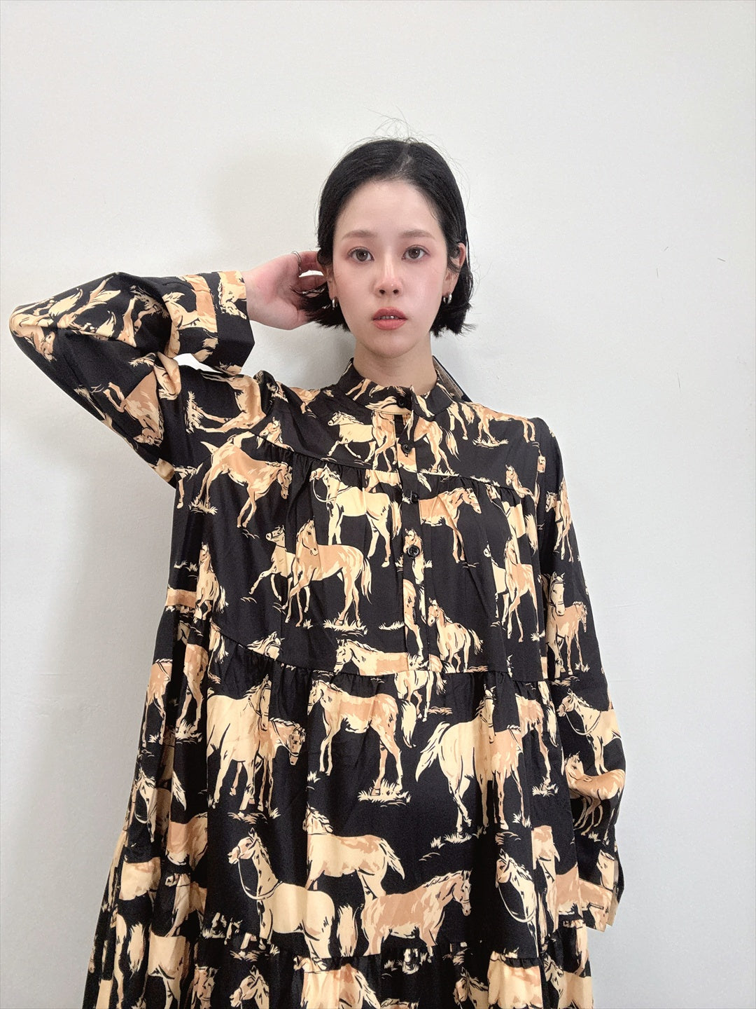 horse pattern tered one piece