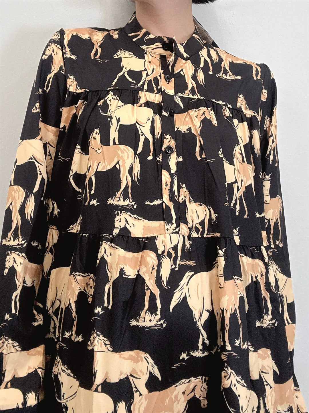 horse pattern tered one piece