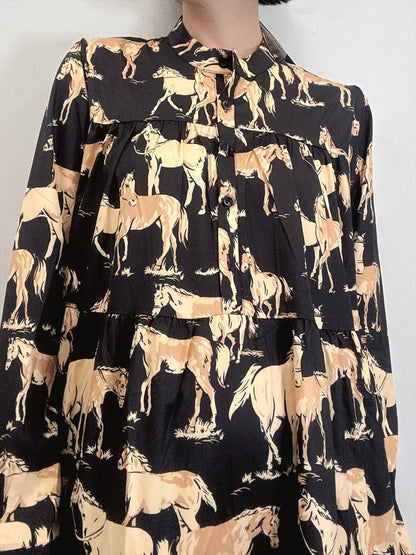 horse pattern tered one piece