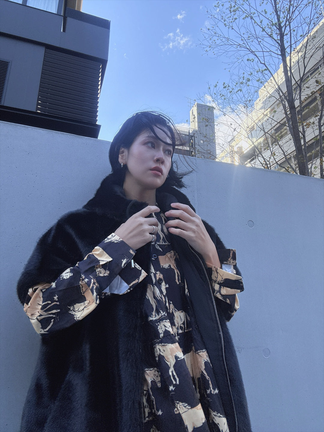 horse pattern tered one piece