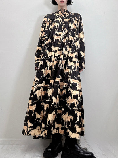 horse pattern tered one piece