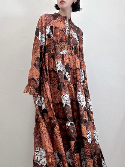 leopard print tered one piece