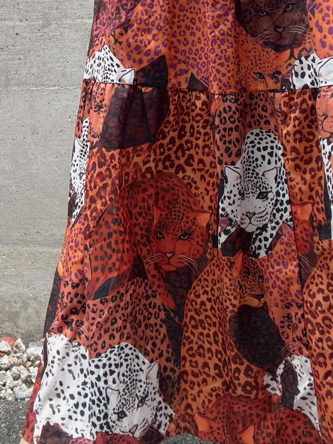 leopard print tered one piece