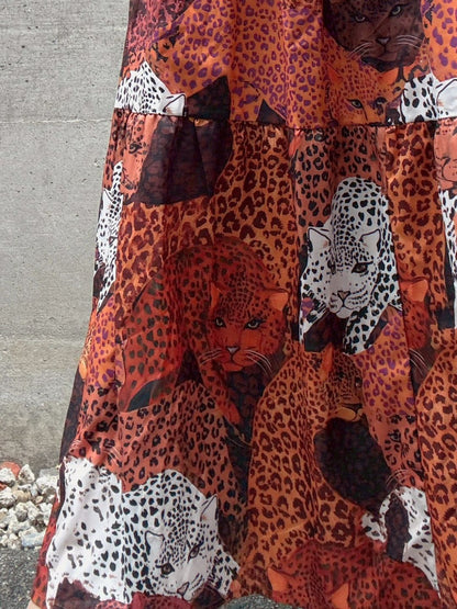 leopard print tered one piece