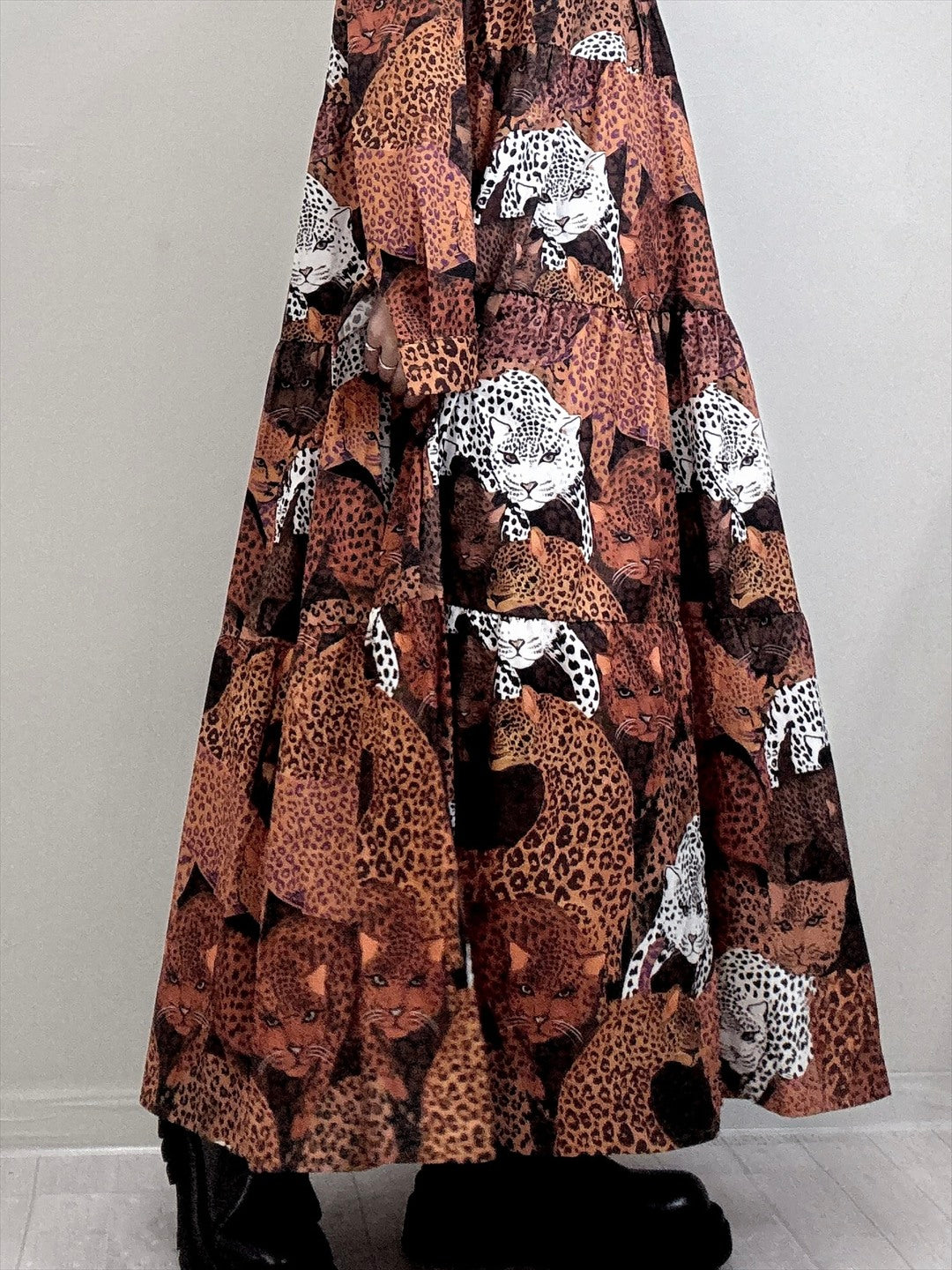 leopard print tered one piece