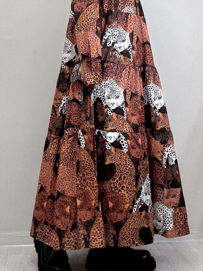 leopard print tered one piece