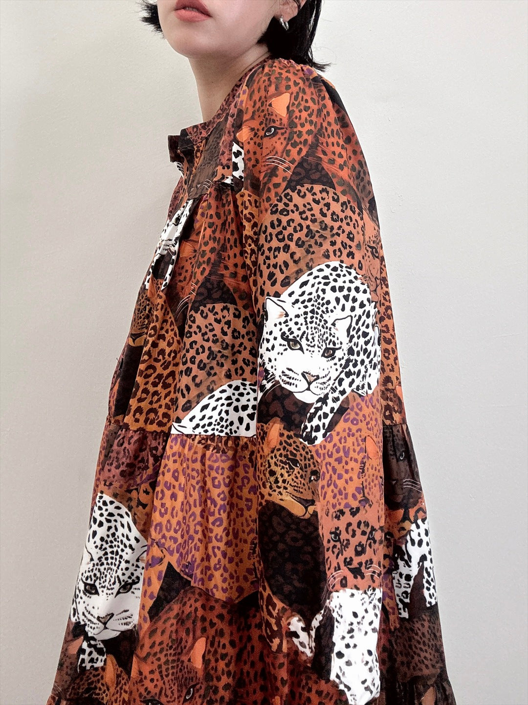 leopard print tered one piece