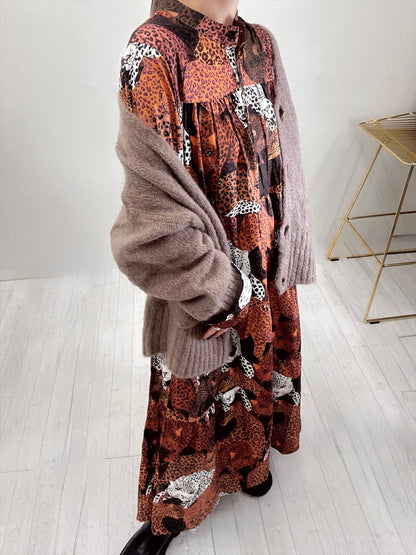 leopard print tered one piece