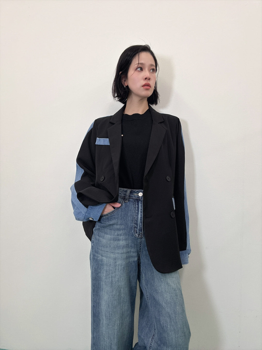 bicolor denim jacket