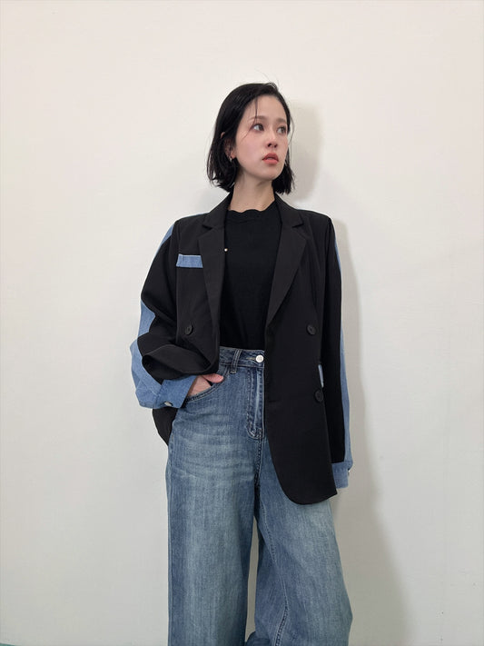 bicolor denim jacket