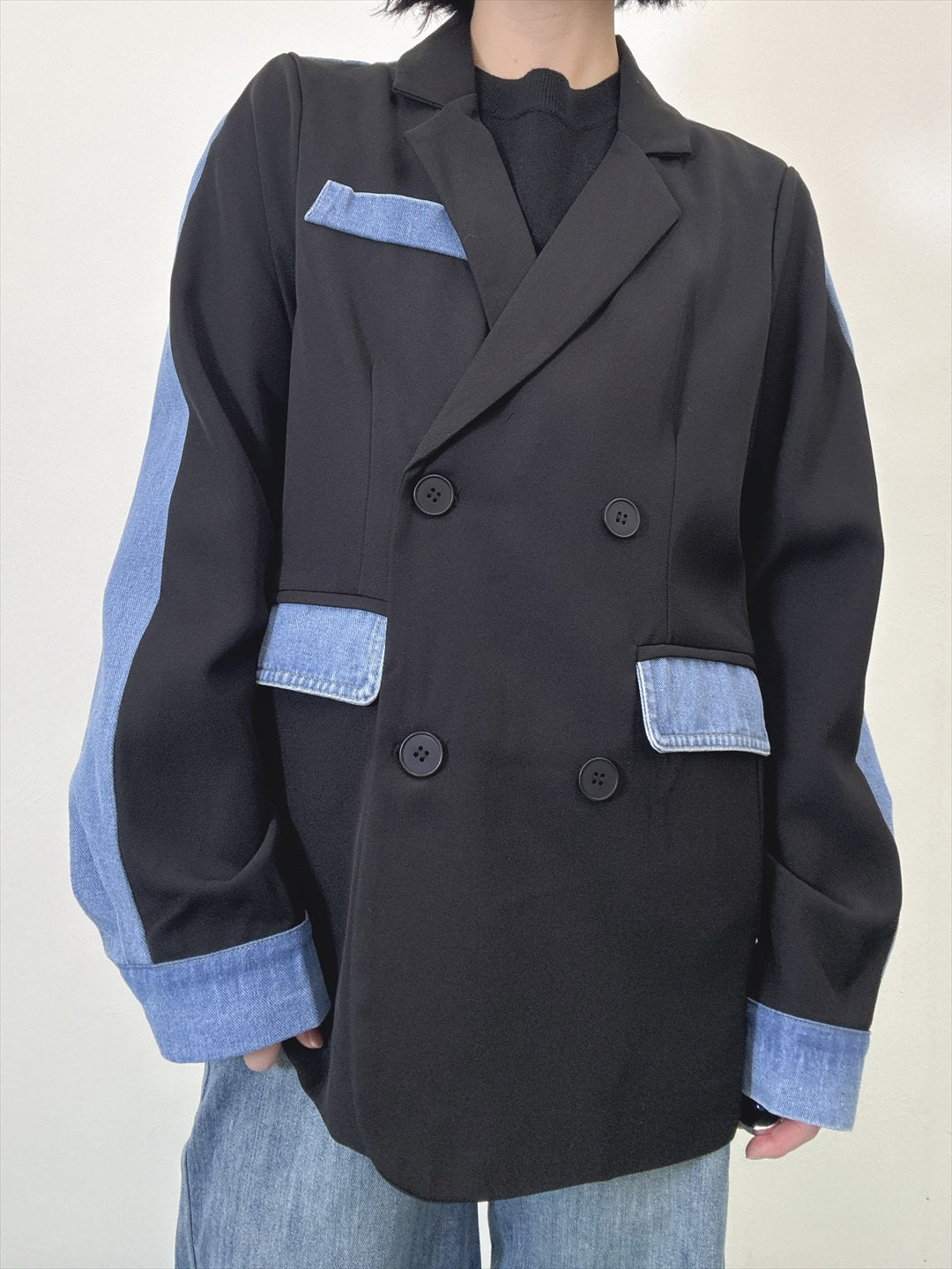 bicolor denim jacket