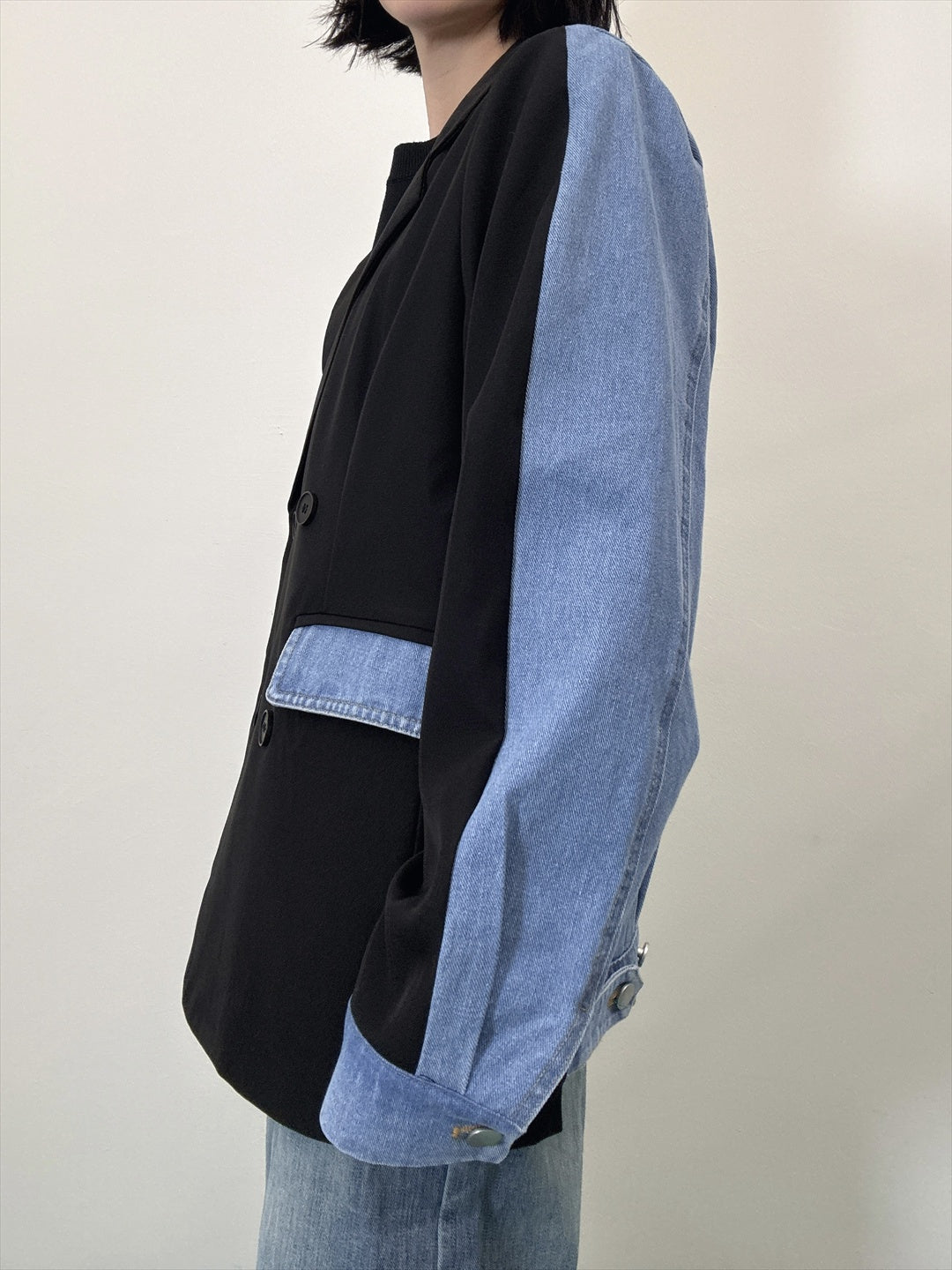 bicolor denim jacket