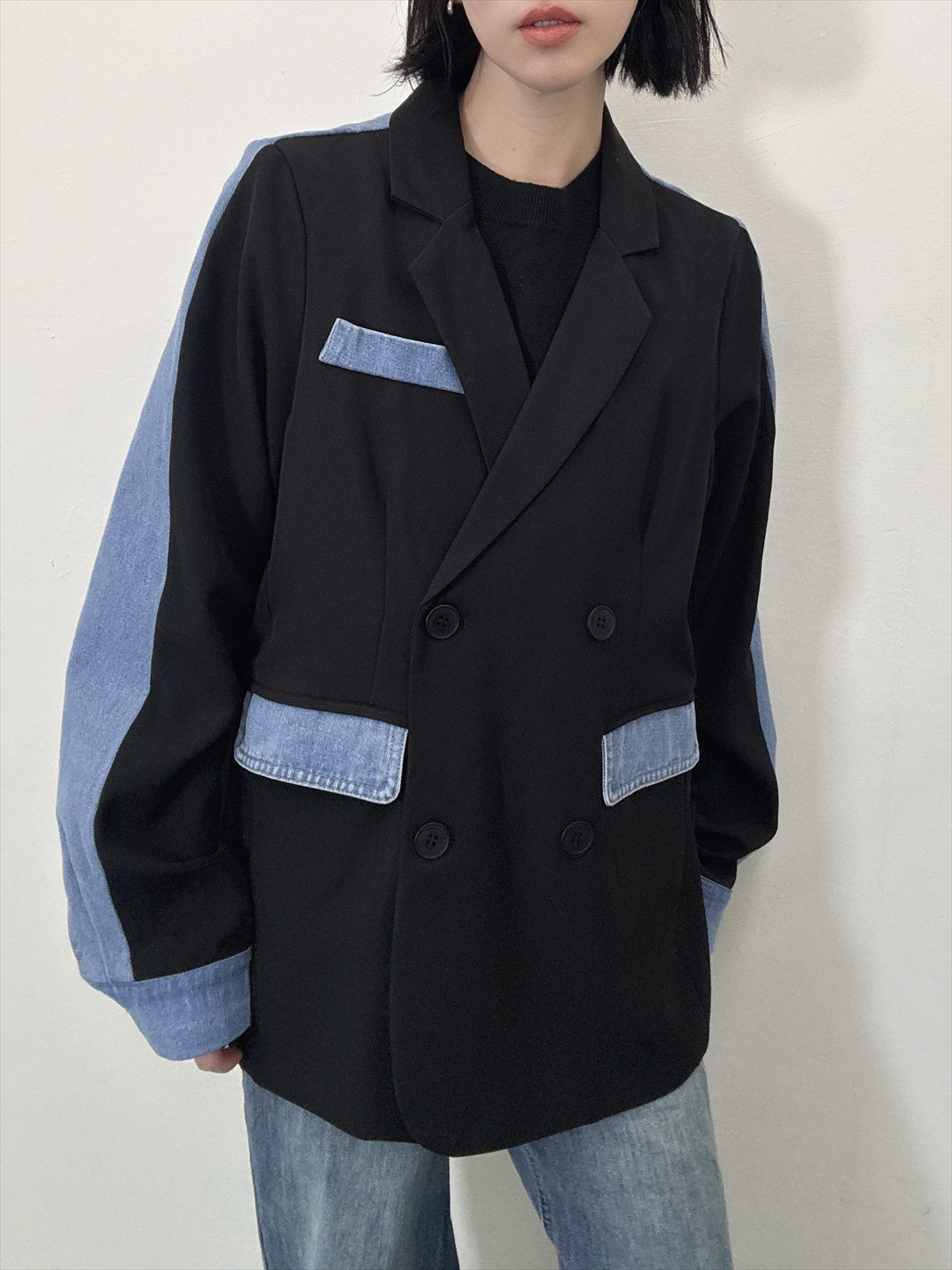 bicolor denim jacket