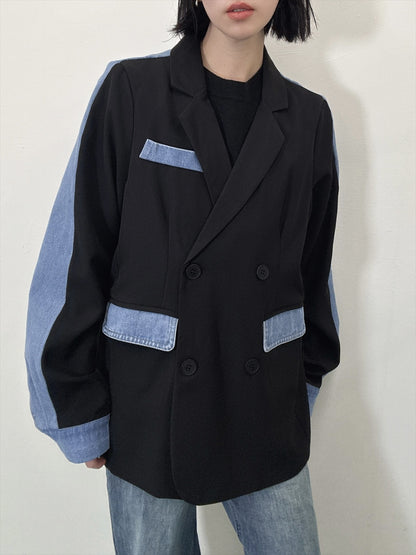 bicolor denim jacket