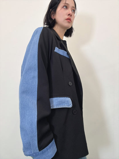 bicolor denim jacket