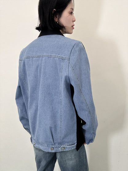 bicolor denim jacket