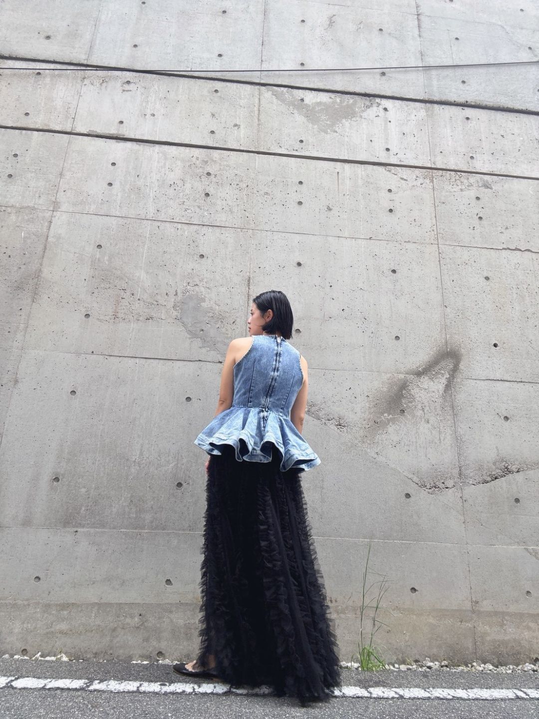 volume tulle tucks frills skirt