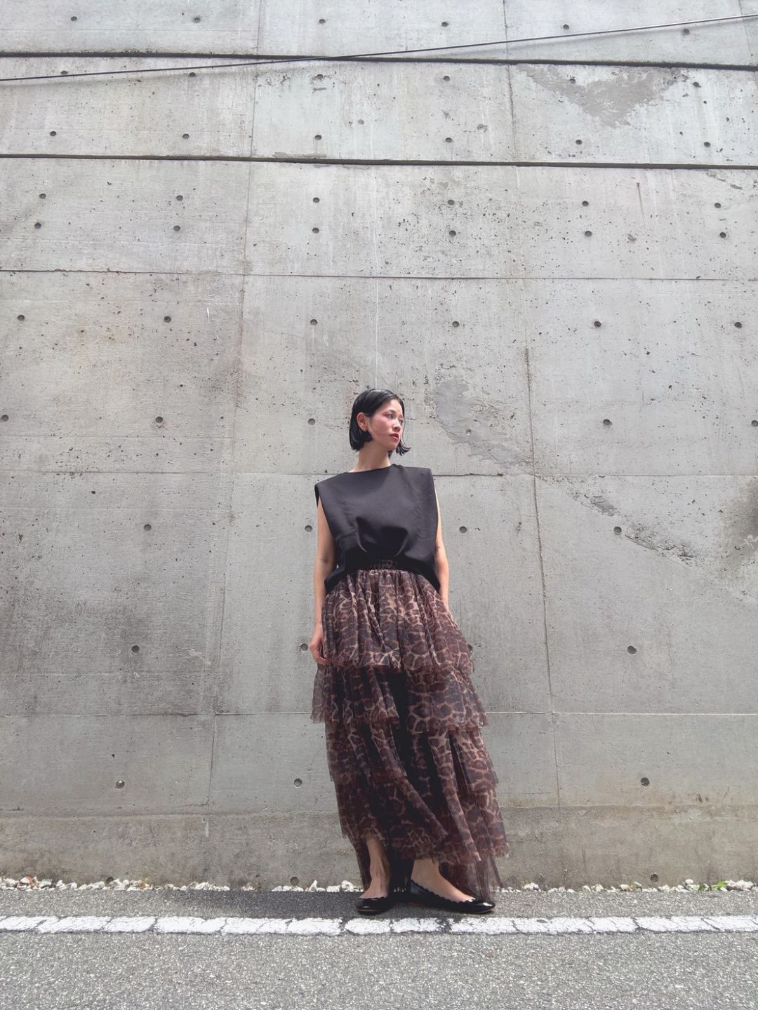 leopard print ruffle skirt